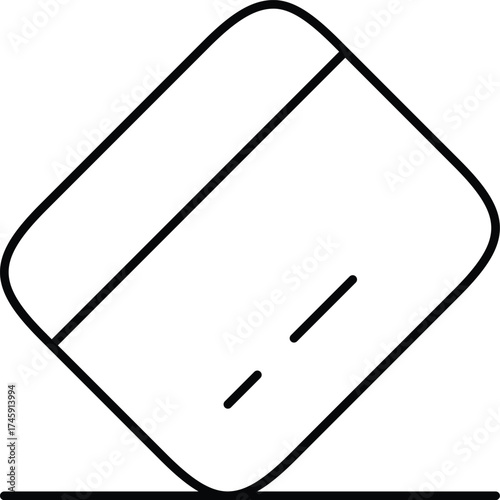 Vector art of a simple outline icon of a credit card
