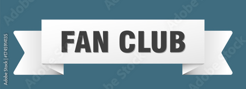fan club ribbon isolated on transparent background. fan club ribbon