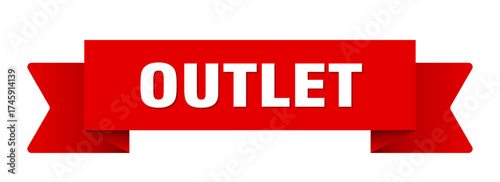 outlet ribbon isolated on transparent background. outlet ribbon