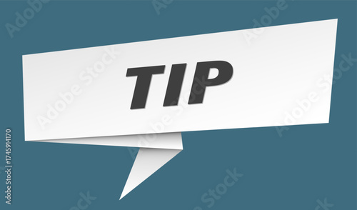 tip banner. tip speech bubble, label, sticker, sign template