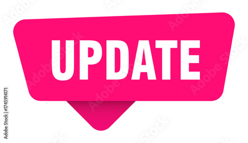 update magenta sticker isolated on transpatent background. update sign