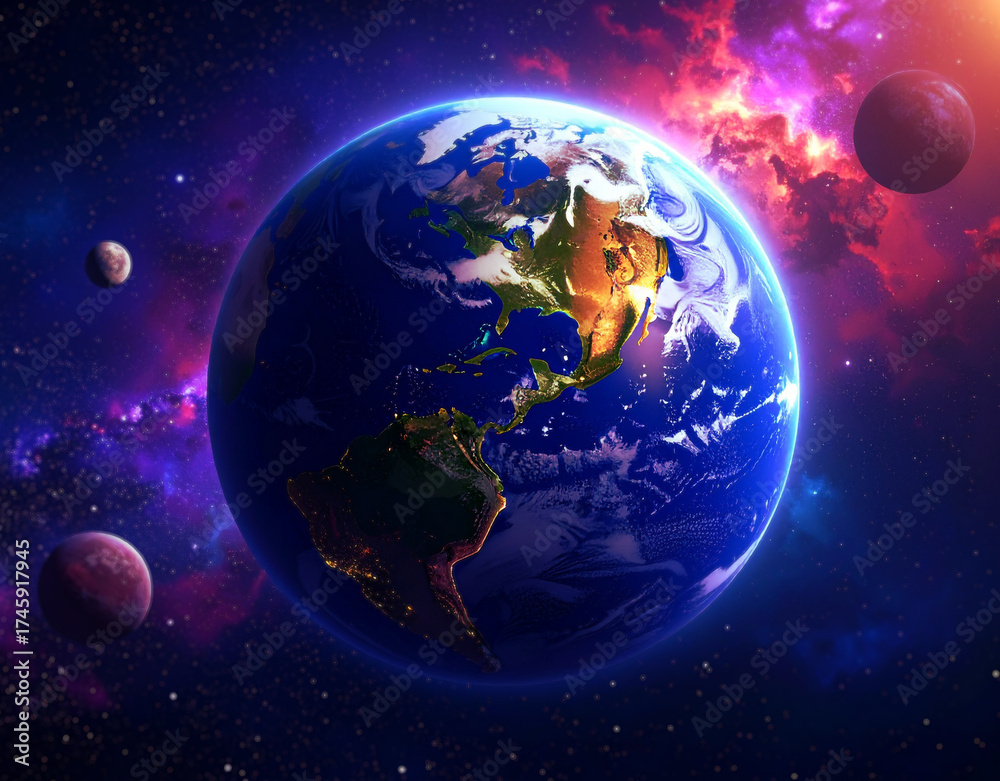 Obraz premium The Universe and Planets in Imagination