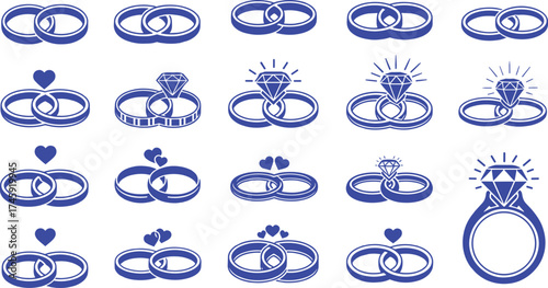 Illustrative set of navigation map icons, featuring prominent location markers and dynamic route paths, perfect for travel planning and digital journey representation