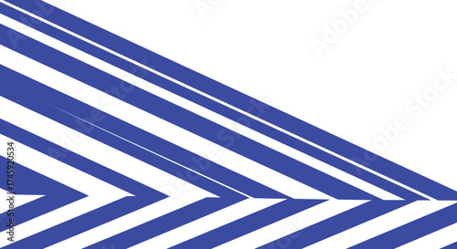 Abstract geometric background with parallel diagonal blue lines and chevron patterns on a white backdrop, creating a modern and minimalist design