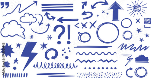 Collection of Blue Quotation Marks in Various Styles for Text and Design Elements