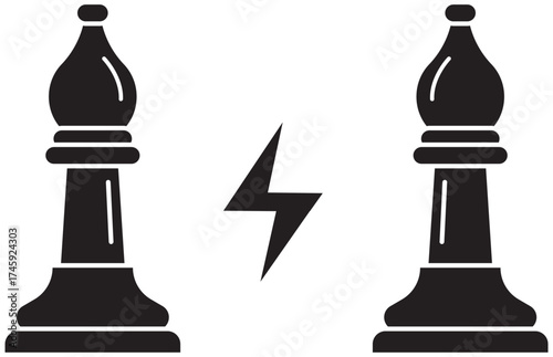 Clash of Two Chess Bishops with Lightning Bolt