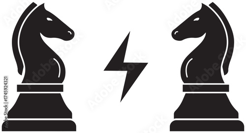 Chess knights in a strategic battle of wits