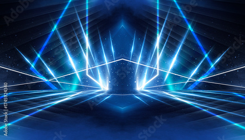 Abstract futuristic neon ba...