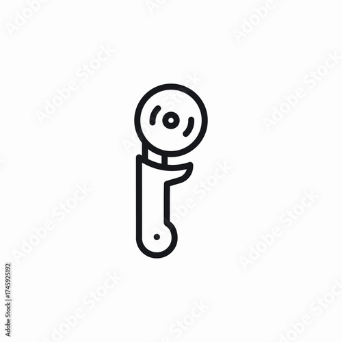 pizza cuttor roll slicer icon sign vector