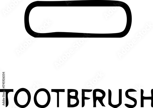 Simple Black and White Toothbrush Design.