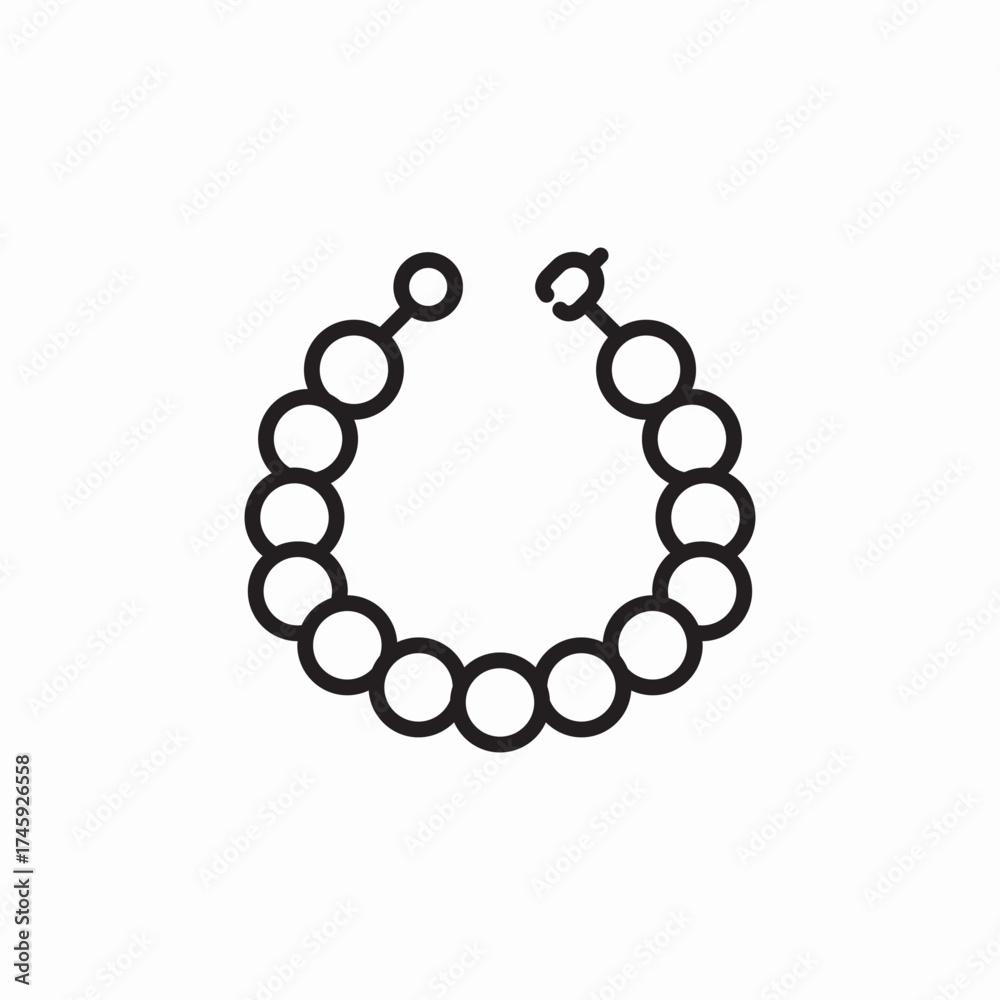 Obraz premium pearl necklace icon sign vector