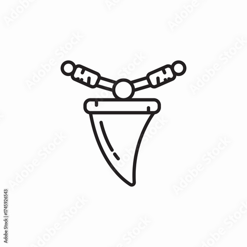 necklace amulet wild tooth icon sign vector