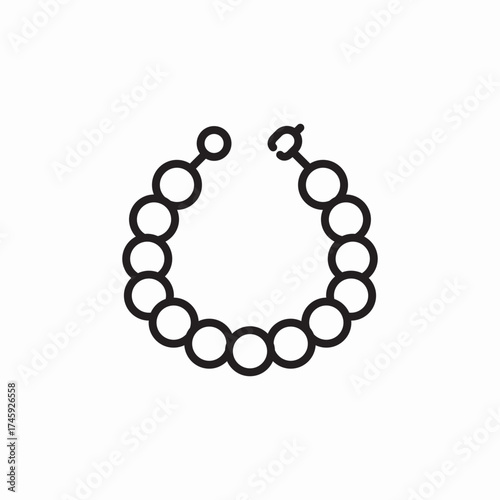 pearl necklace icon sign vector