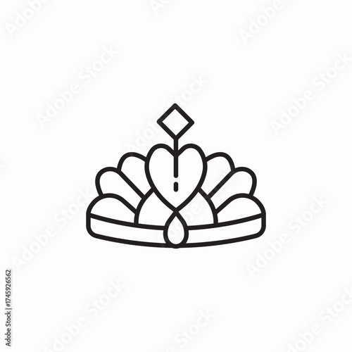 queen crown icon sign vector