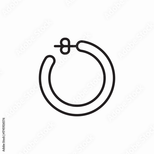 ring earring circle icon sign vector