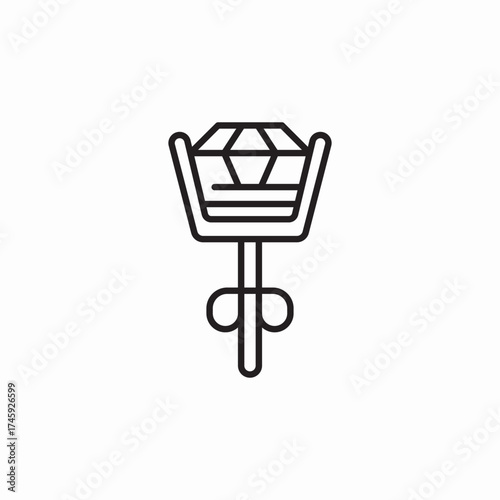 stud earring diamond icon sign vector