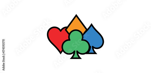 playing card suits heart diamond club spade designs symbolizing classic games and playful creativity for casino promotions and design projects