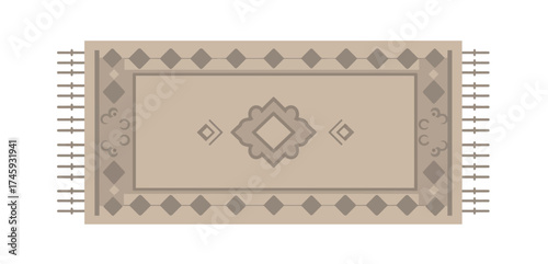 patterned rug traditional beige floor covering with geometric motifs and fringed edges perfect for adding bohemian flair to home decor projects