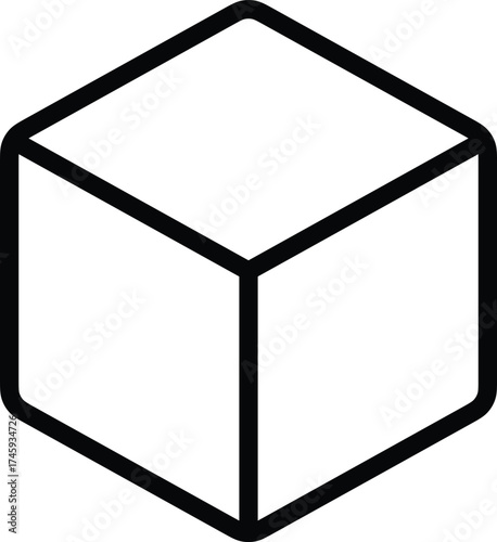 Vector art of cube icon for 3d modeling and design