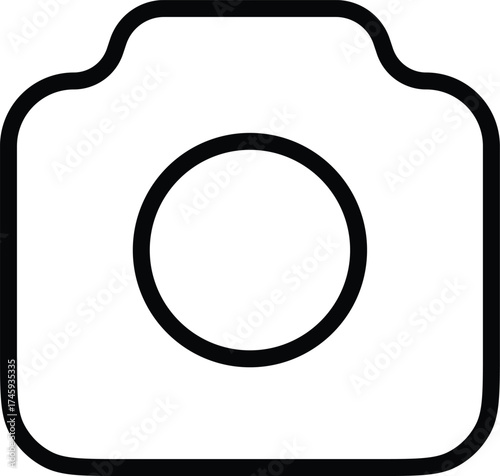 Vector art of minimalist outline icon of a camera