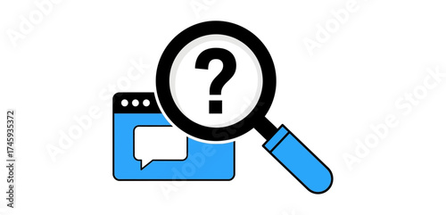 search query analysis inspecting a website feedback box with a magnifying glass pinpointing user insights for improved site design uiux
