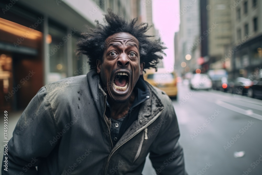 Obraz premium Man screaming on a street