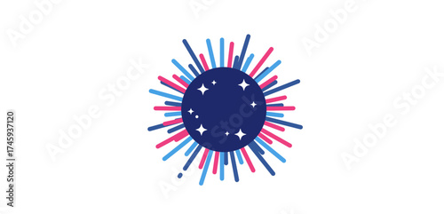 starburst background with shining stars ideal for patriotic designs against a clean white background perfect for adding celebratory flair to creative projects