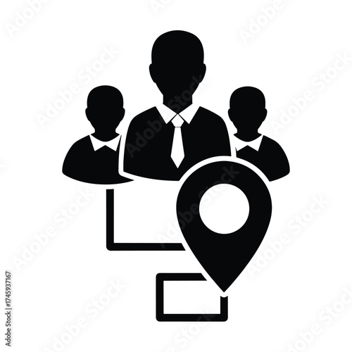 Team location icon business people map pin group people -  icon vector illustration - Logo vector icon symbol stock illustration