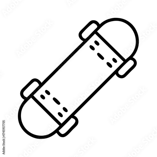Vector art of skateboard icon skateboarding outline icon vector illustration sport equipment for extreme activity and recreation