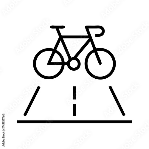 Vector art of bicycle lane sign simple vector illustration of a bike on a road, indicating a designated path for cyclists