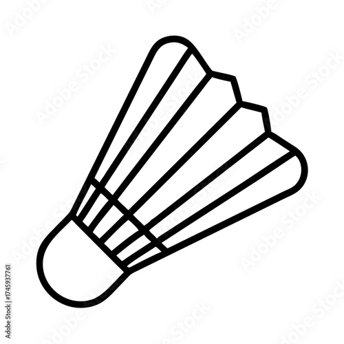 Vector art of shuttlecock icon, a simple design ideal for badminton themes, sport promotions, and athletic competition visuals