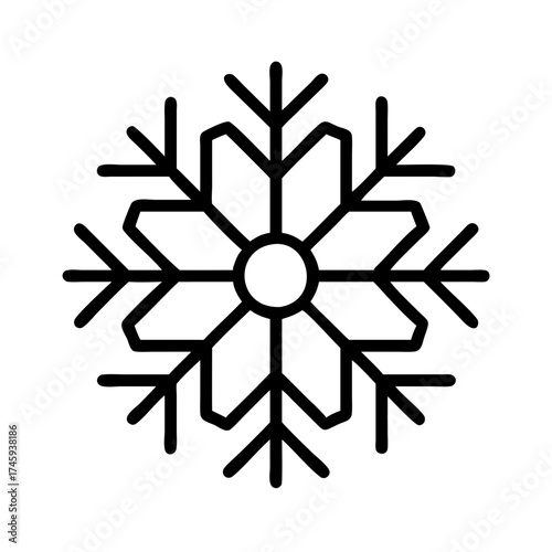 Vector art of simple snowflake icon winter holiday symbol christmas and new year decoration vector illustration of a snowflake