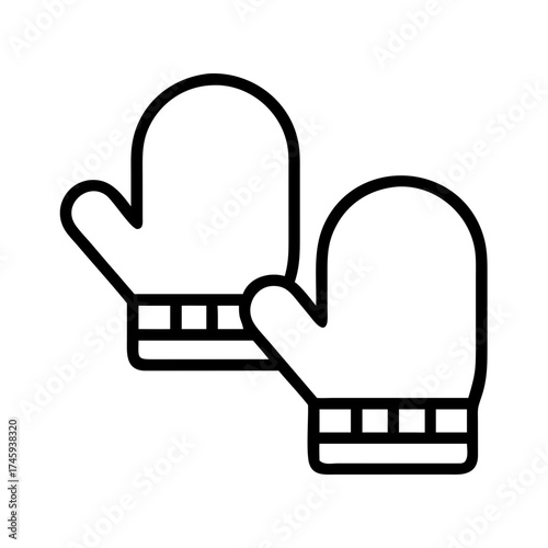 Vector art of pair of winter mittens cozy and warm handwear for cold weather knitted gloves for protection against frost and snow