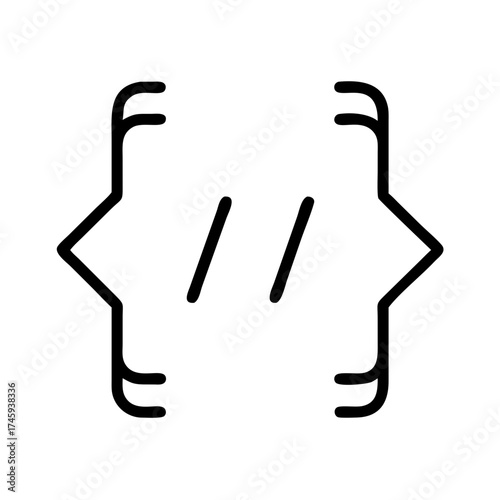 Vector art of curly brackets icon symbol of code, programming, and data vector illustration of a simple line art design