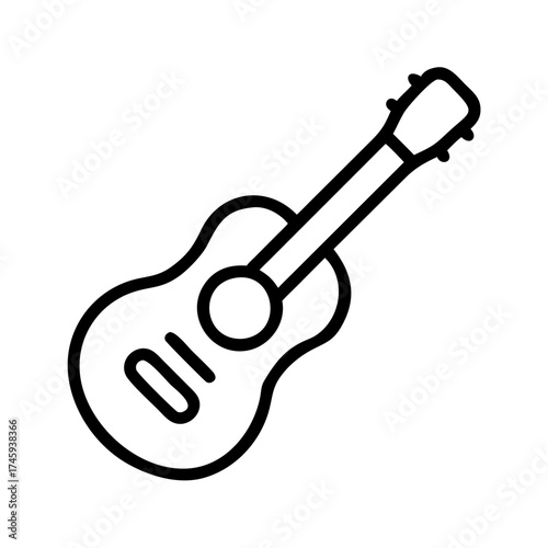 Illustration of a guitar, a popular musical instrument used in various genres for creating melodies and harmonies