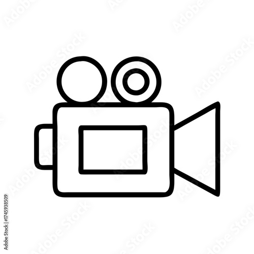 Vector art of retro style camera icon a vintage film camera with a lens and viewfinder, perfect for photography and videography projects