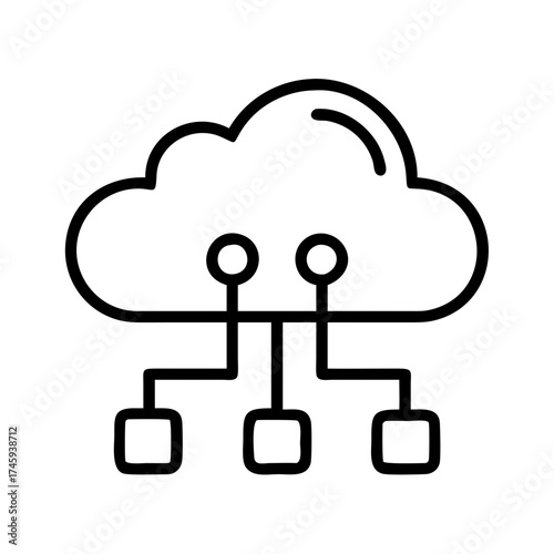 Vector art of cloud computing network modern technology for automation and convenience in a connected home environment