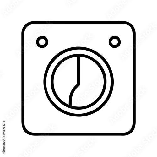 Vector art of washing machine icon symbol of laundry appliance, cleaning process, and fabric care for modern household