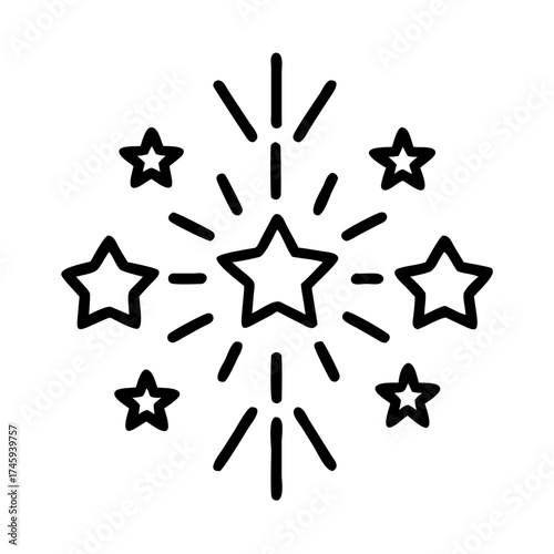 Vector art of radiant starburst, a symbol of brilliance and achievement, ideal for adding a touch of elegance to any project