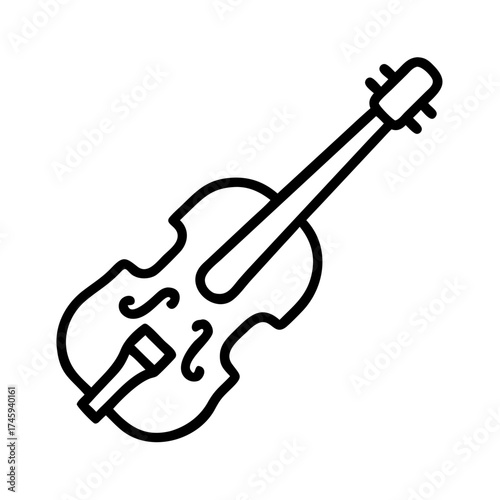 Vector art of graceful violin illustration, capturing the essence of musical artistry and the timeless appeal of stringed instruments