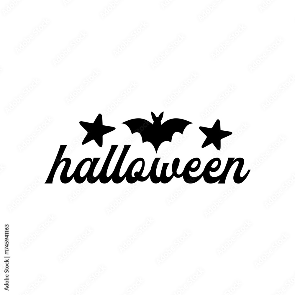 Fototapeta premium Halloween typography clip art design on plain white transparent isolated background for card, shirt, hoodie, sweatshirt, apparel, card, tag, mug, icon, poster or badge