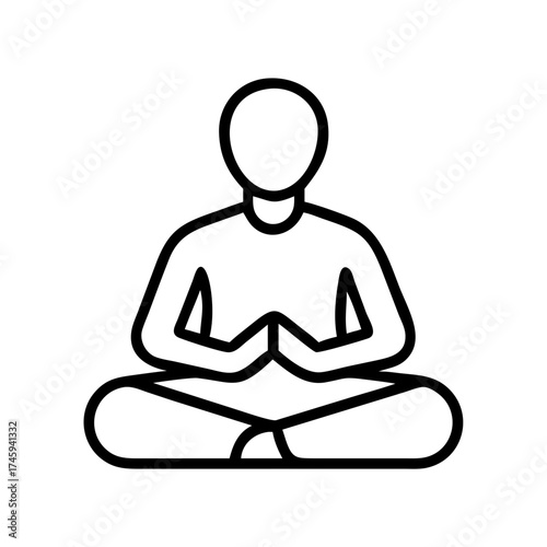 Vector art of meditating person, embodying mindfulness, inner peace, and spiritual harmony through the practice of meditation