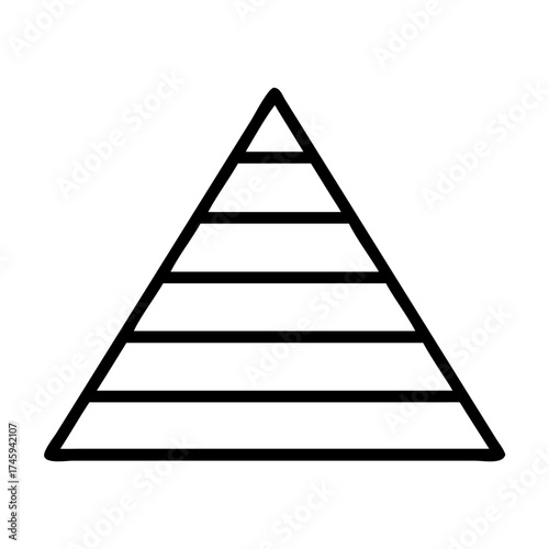 Vector art of pyramid, a geometric shape with a triangular base, representing ancient structures and mathematical concepts in design