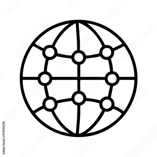 Vector art of globe icon global network concept worldwide connection international communication internet technology