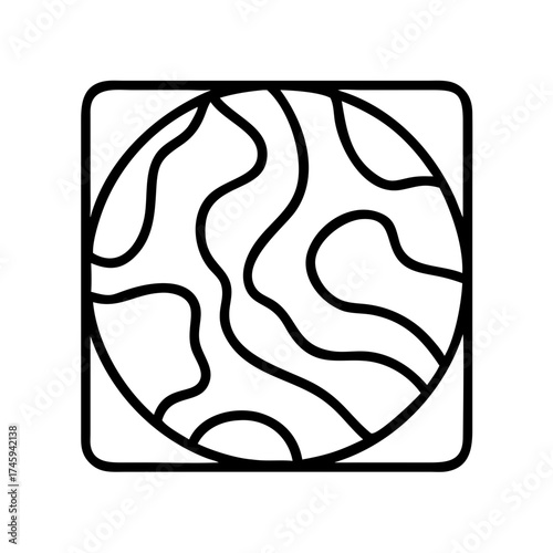 Vector art of abstract square with earth globe a minimalist vector illustration of a planet with a simple and clean design