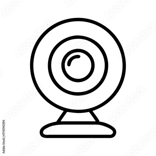 Vector art of webcam icon, a sleek and contemporary design representing video conferencing, live streaming, and remote communication