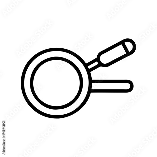 Vector art of a simple line art illustration of a frying pan, , perfect for culinary themes and minimalist designs