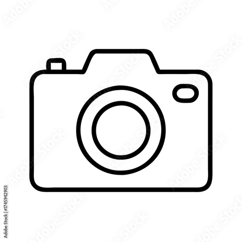 Vector art of camera icon, a symbol of photography and capturing moments, perfect for design projects related to visual storytelling