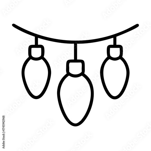 Vector art of string of christmas lights, a classic symbol of holiday cheer and festive decoration, a simple and elegant design