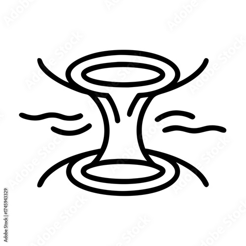 Vector art of whirlpool powerful vortex of water and energy in a simple line art style abstract natural phenomenon